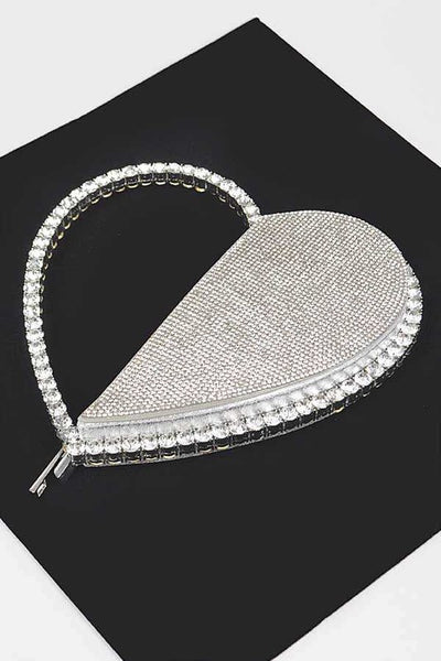 Be Mine- Rhinestone Heart Shaped Icon Clutch – Luxe Clothing