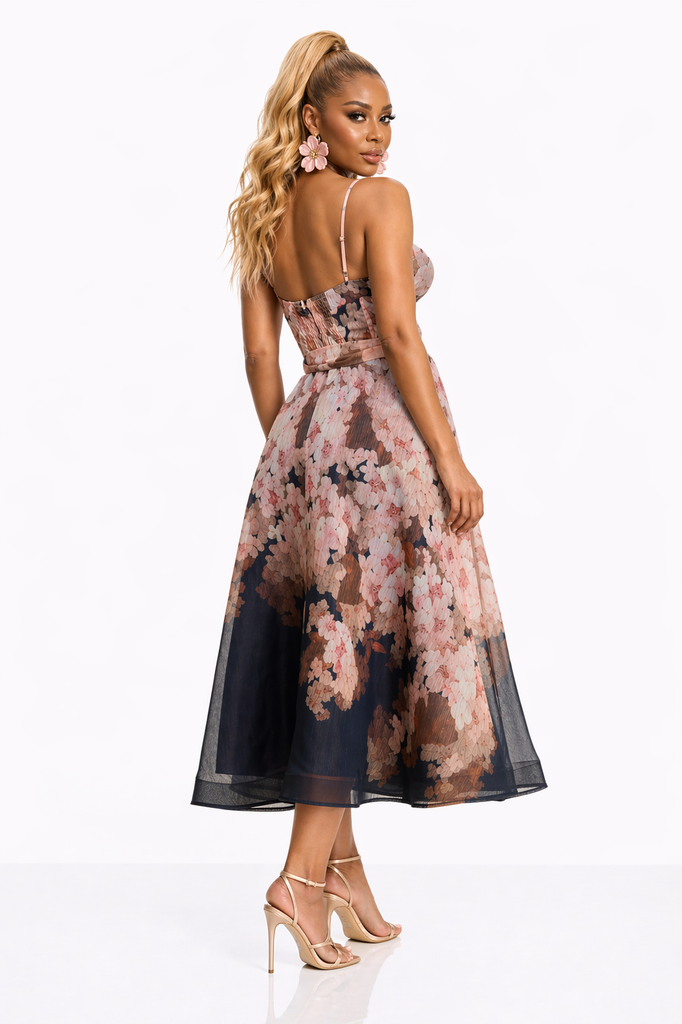 Her Elegance- Floral Fashion Dress