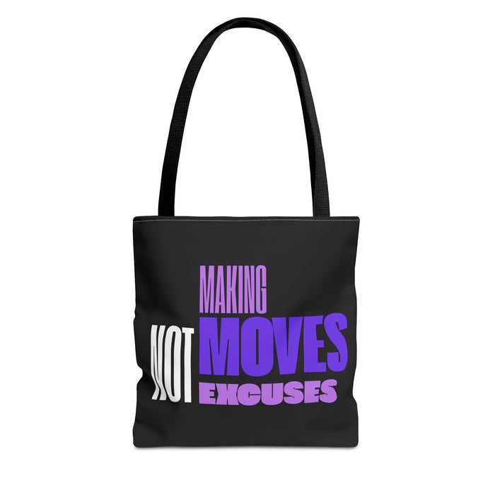 Making Moves- Black Canvas Top Handle Tote