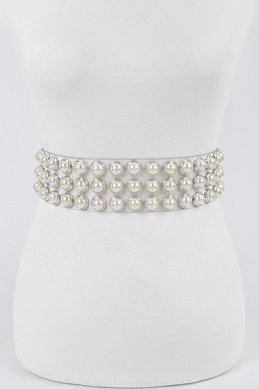 Pretty Please- Pearl Studded Belt