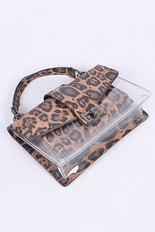 Dual Glam Leopard Print Clear Bag Duo