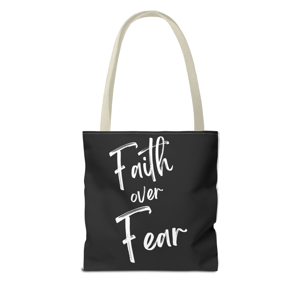 Faith It- Black Canvas Tote