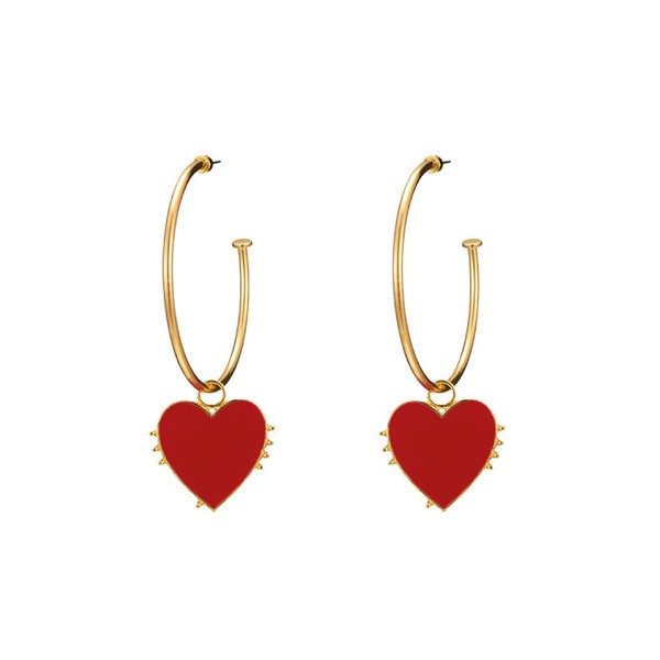 Be Mine- Heart Shaped Rhinestone Earrings