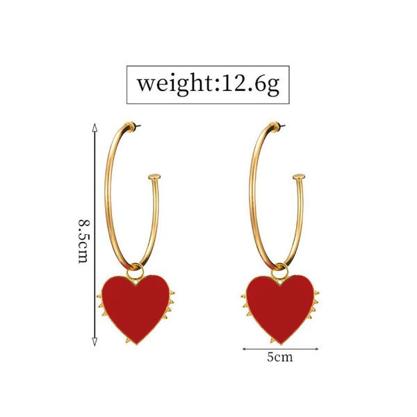 Be Mine- Heart Shaped Rhinestone Earrings