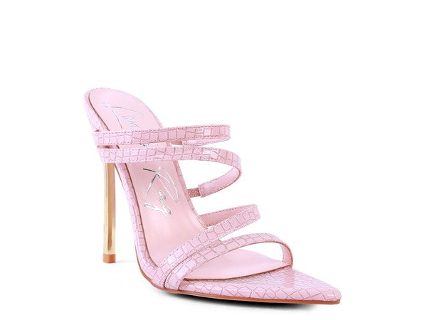 Style Lite- Croc Print High Heeled Sandals