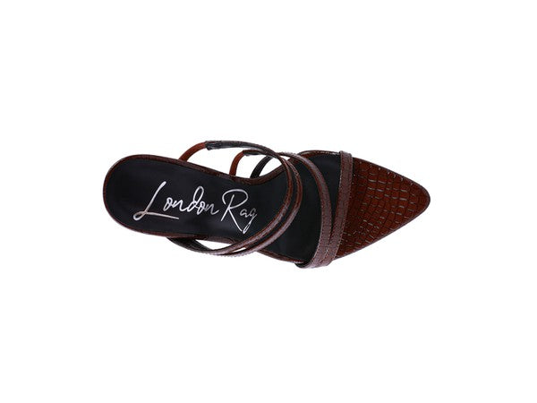 Style Lite- Croc Print High Heeled Sandals