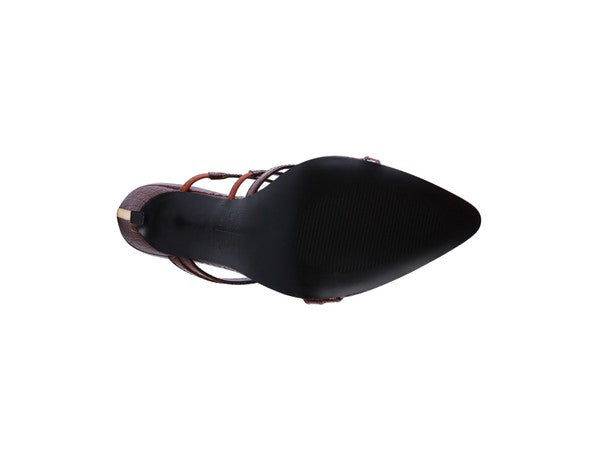 Style Lite- Croc Print High Heeled Sandals