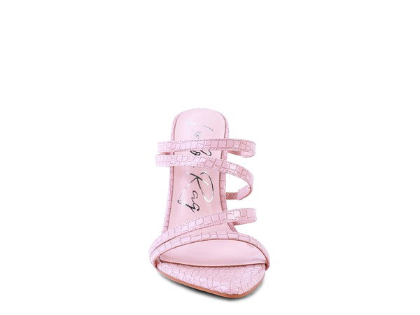 Style Lite- Croc Print High Heeled Sandals