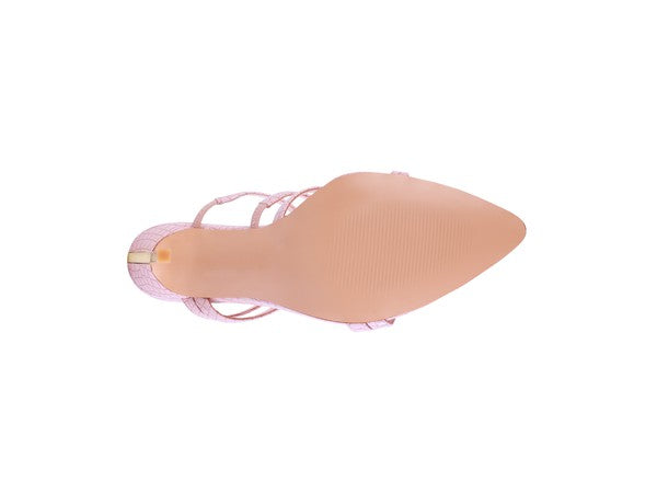 Style Lite- Croc Print High Heeled Sandals