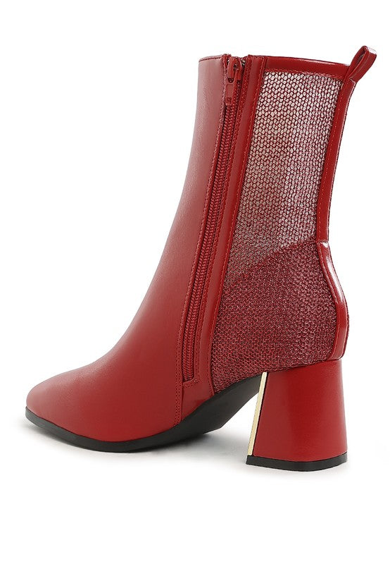 Ruby Red- Pointy Ankle Boots