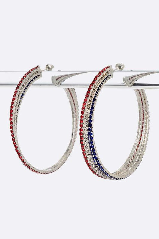 Patriotic -Rhinestone Hoops