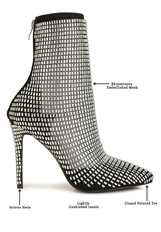 Fashion Forward- Rhinestone Embellished  Bootie
