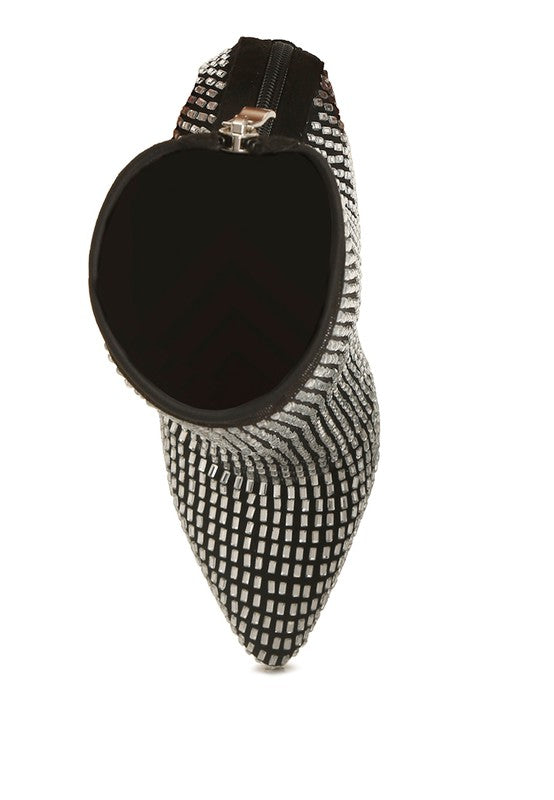Fashion Forward- Rhinestone Embellished  Bootie
