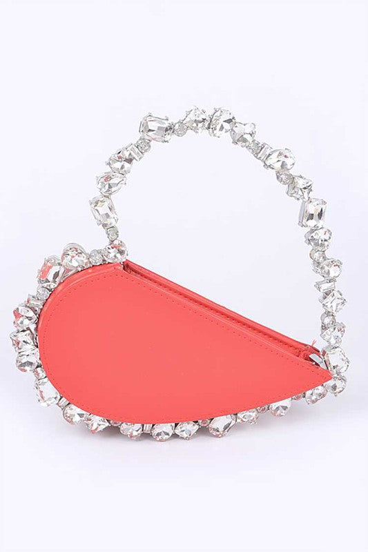 Hearts Desire- Rhinestone Heart Shape Handbag