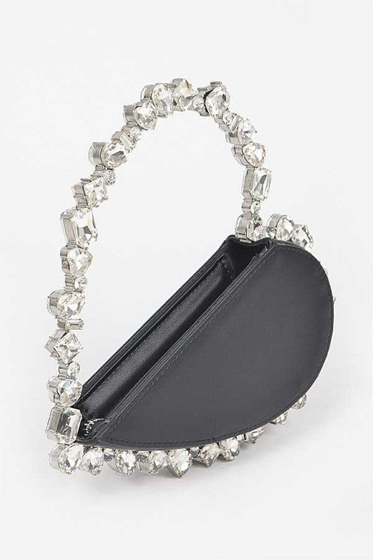 Hearts Desire- Rhinestone Heart Shape Handbag