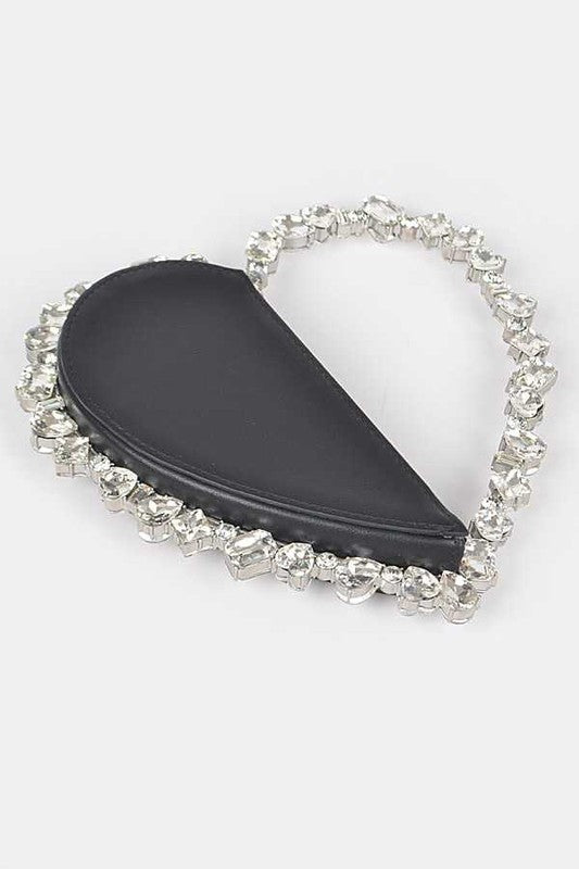 Hearts Desire- Rhinestone Heart Shape Handbag