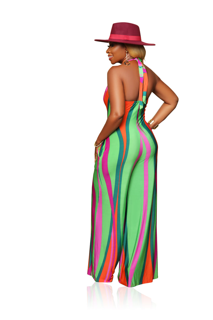 Second Glance- Multicolor Halter Jumpsuit