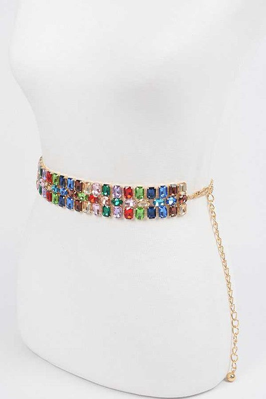 Fashion Junkie- Rhinestone Chain Belt