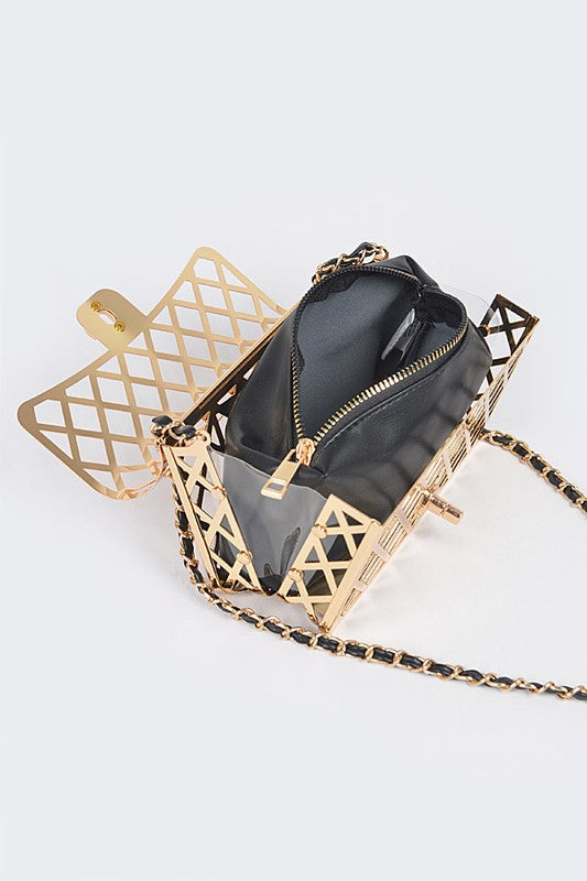 Metal Cage Iconic Shoulder Bag