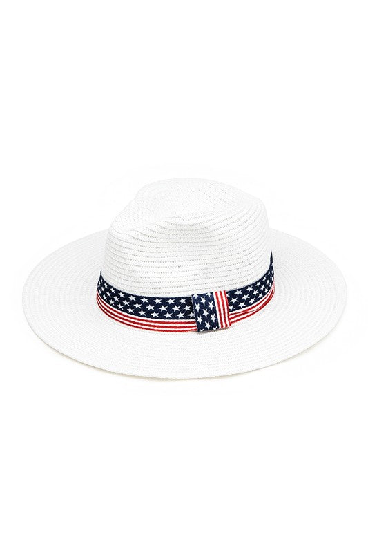 Heritage Woven Straw Sun Hat with Americana Band
