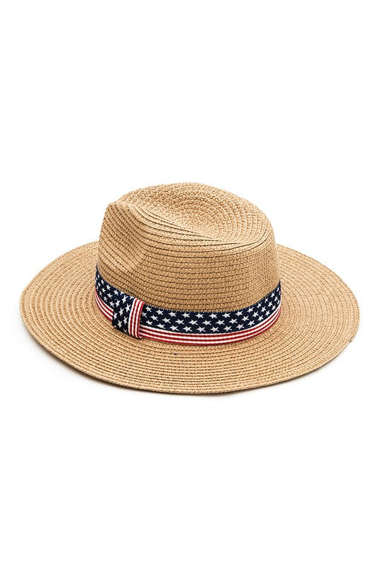 Heritage Woven Straw Sun Hat with Americana Band