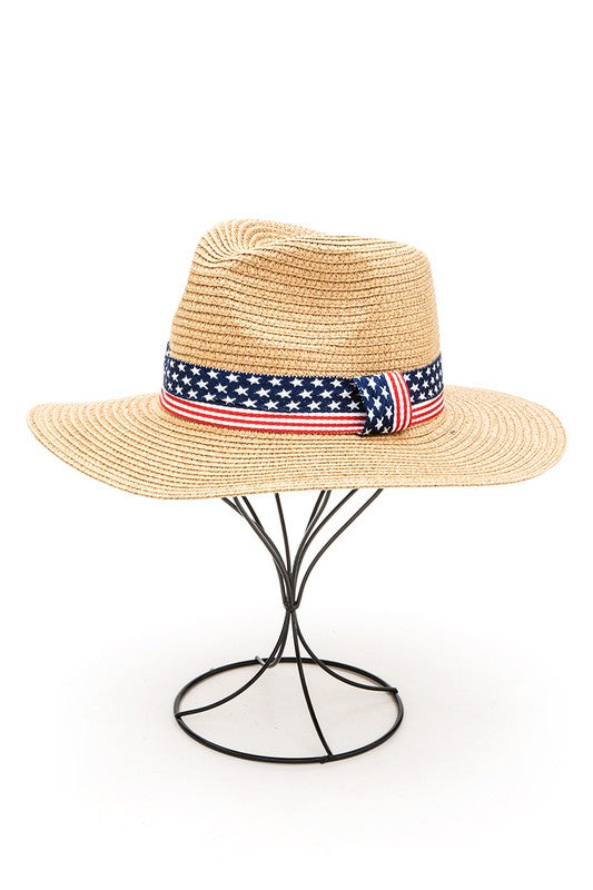 Heritage Woven Straw Sun Hat with Americana Band