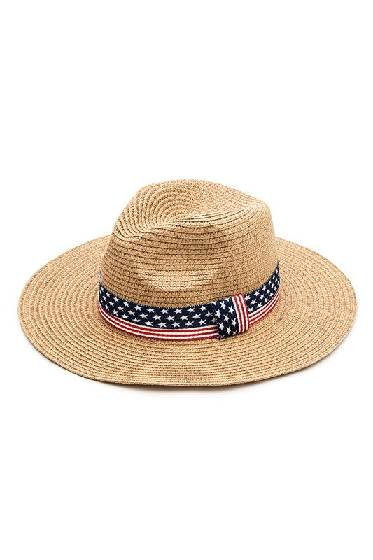 Heritage Woven Straw Sun Hat with Americana Band