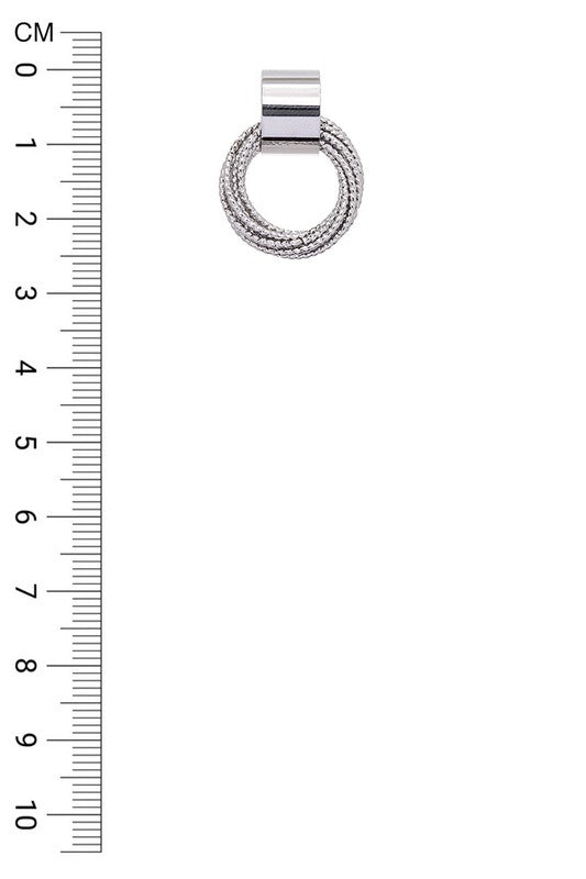 Textured Twisted Ring Drop Earrings