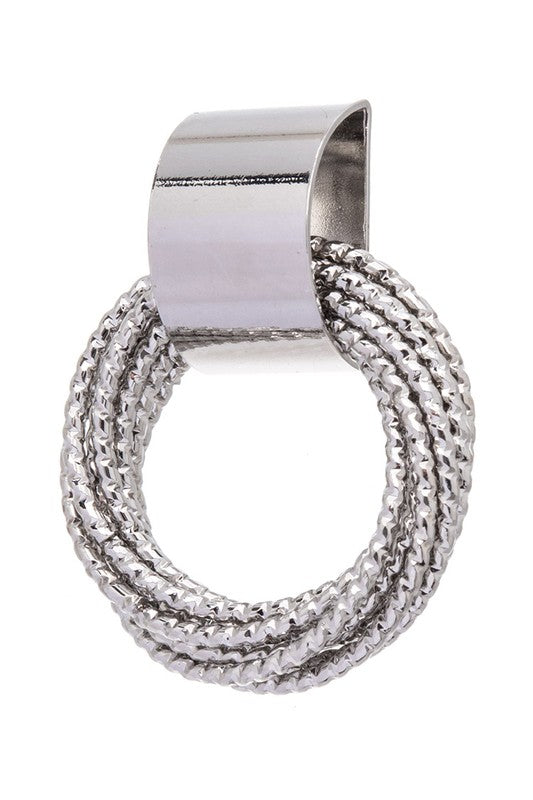 Textured Twisted Ring Drop Earrings