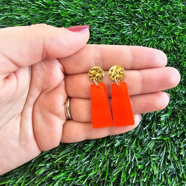 Mia Mini - Orange Glitter Earrings