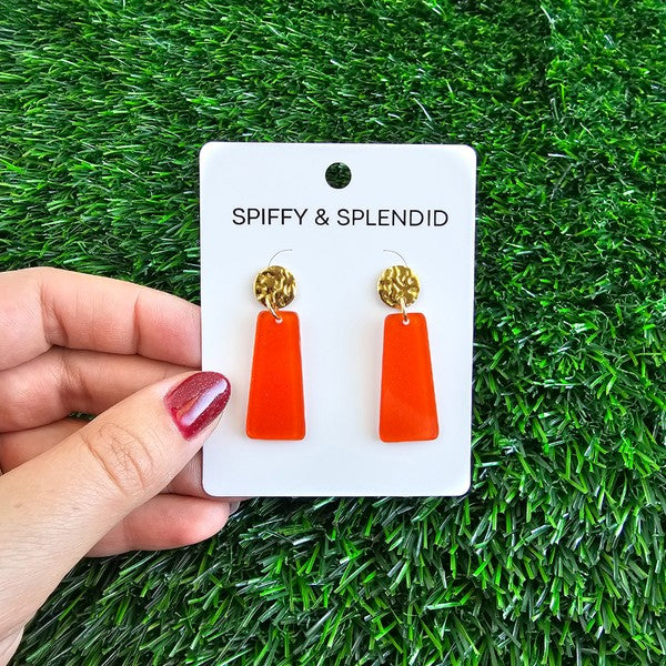 Mia Mini - Orange Glitter Earrings
