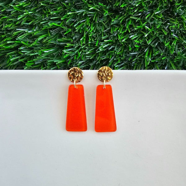 Mia Mini - Orange Glitter Earrings