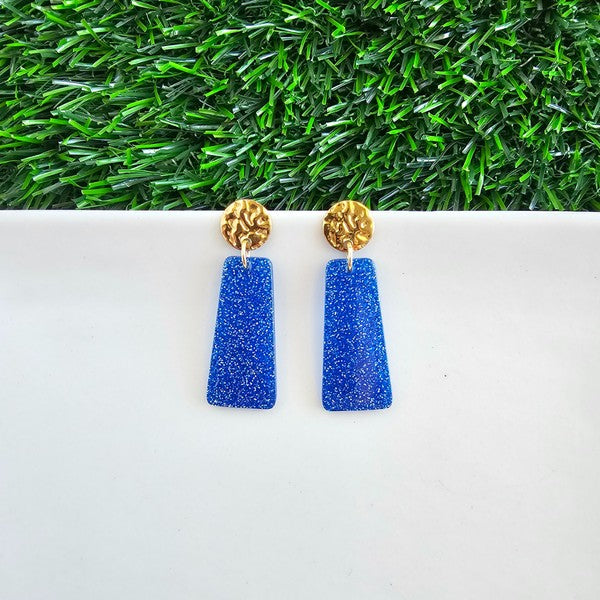 Mia Mini - Blue Glitter Earrings