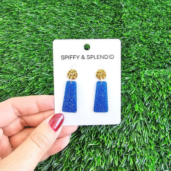 Mia Mini - Blue Glitter Earrings
