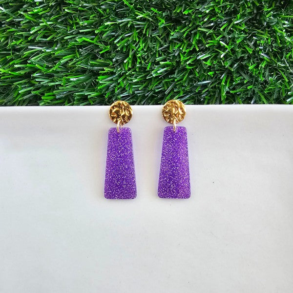 Mia Mini - Purple Glitter Earrings