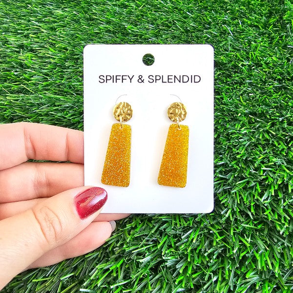 Mia Mini - Yellow Gllitter Earrings