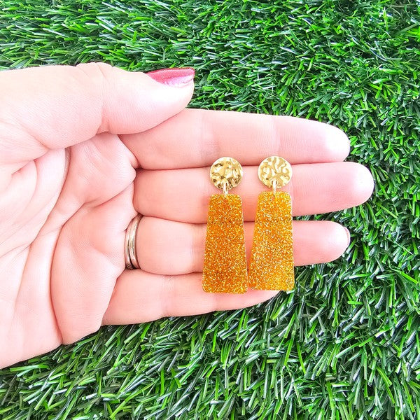Mia Mini - Yellow Gllitter Earrings