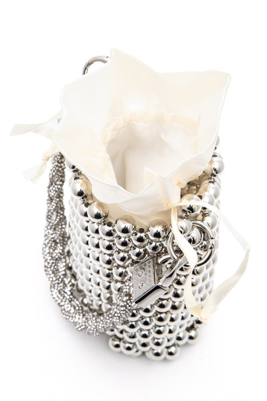 Shiny Things- Top Handle Clutch Beaded Bag