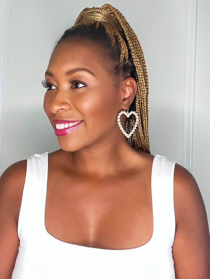 Be Mine- Heart Shaped Pearl Earrings