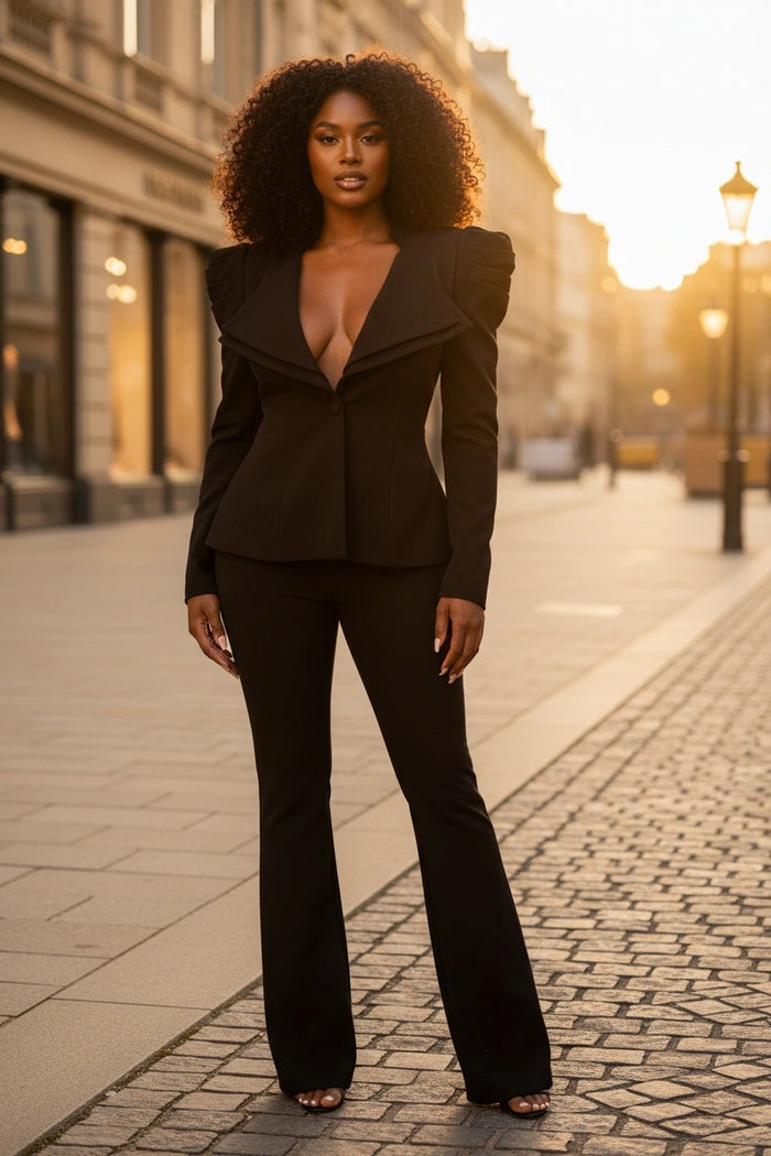 Power Hour- Black  Pant Set