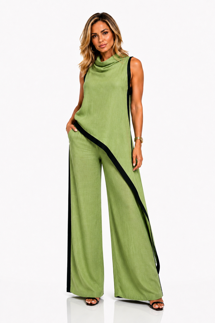 Odyssey - Green and Black Fashion Pant Set