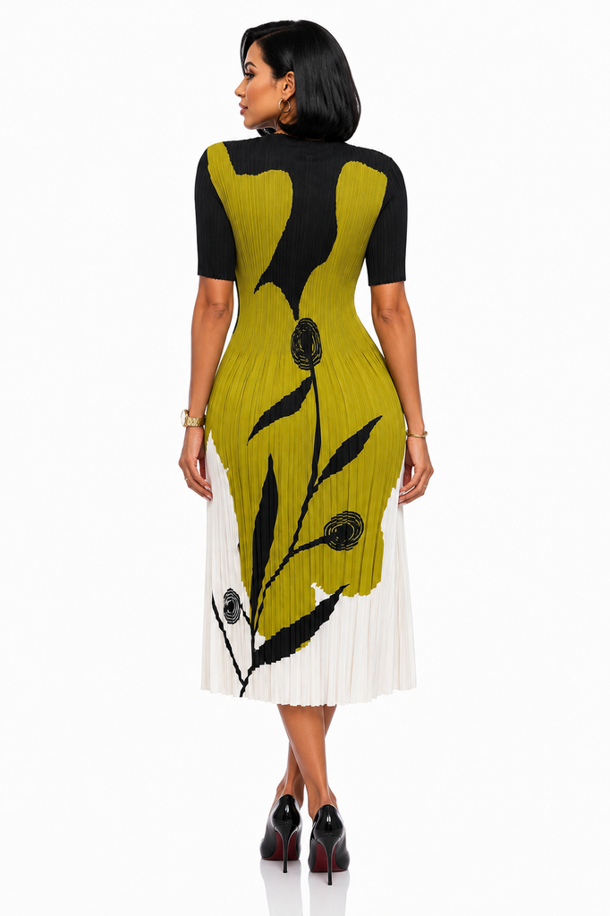 The Art of Style- Pleated Midi Dress