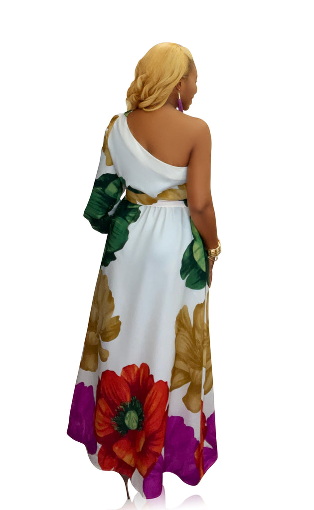 Festive Flow- Floral Fashion Maxi Dress