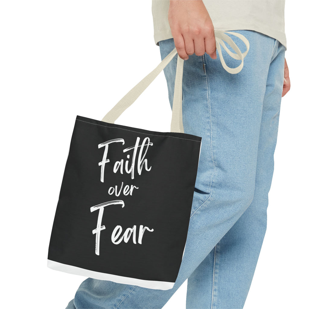 Faith It- Black Canvas Tote