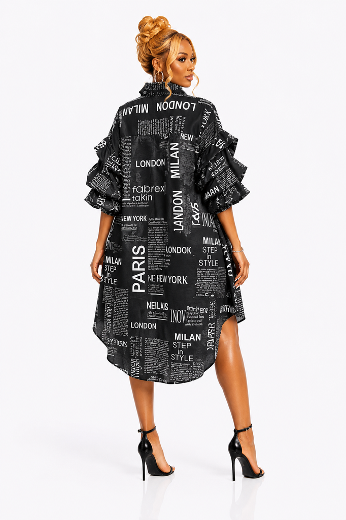 So Extra- Newspaper Print Dress