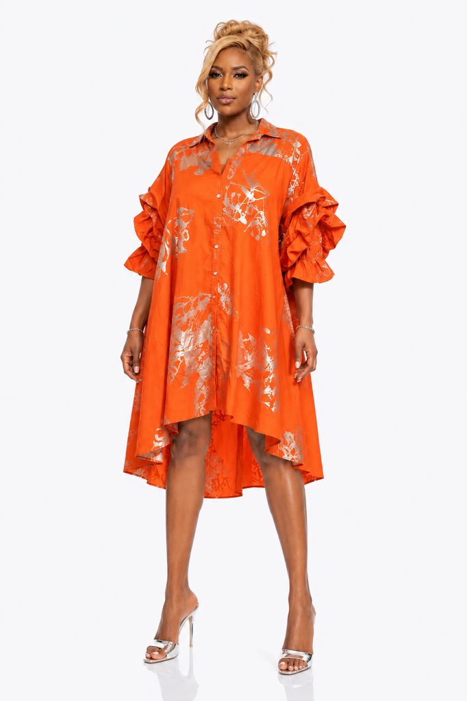 Stepping Out- Orange Fashion Dress