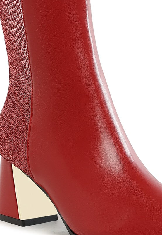 Ruby Red- Pointy Ankle Boots