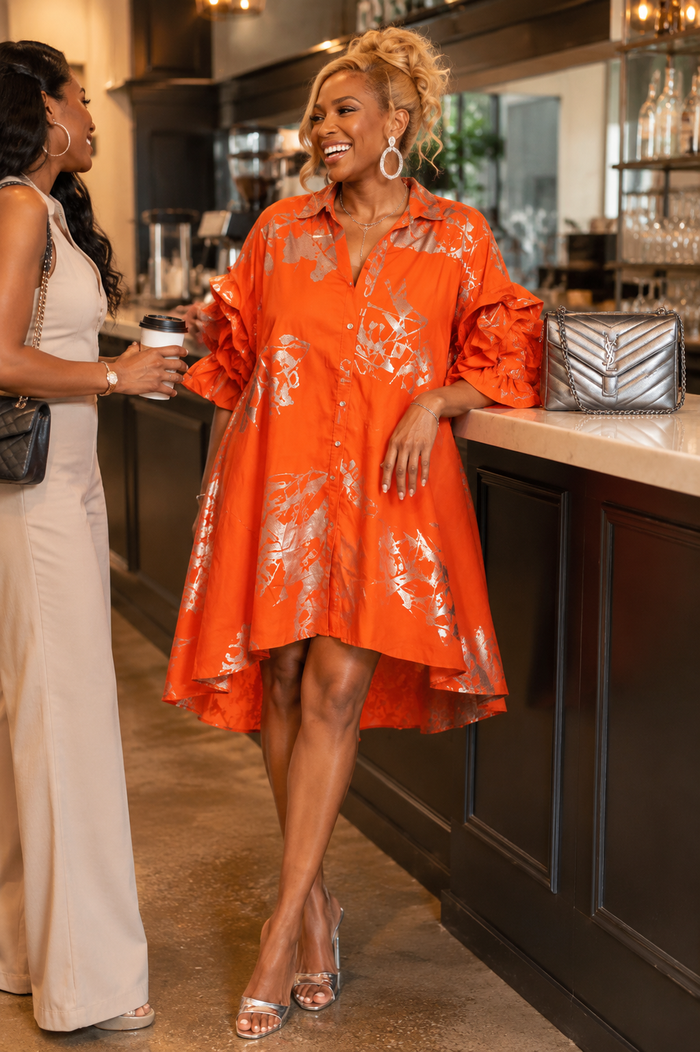Stepping Out- Orange Fashion Dress