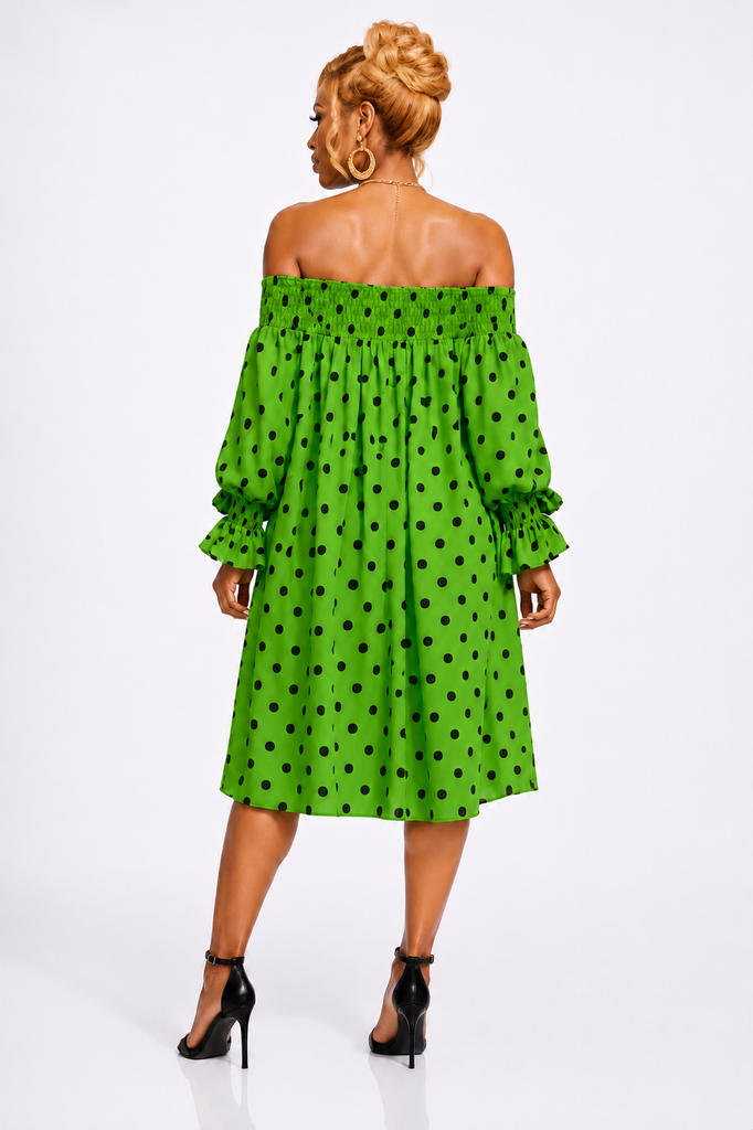 Brunch Ready- Off the Shoulder Fashion Dress