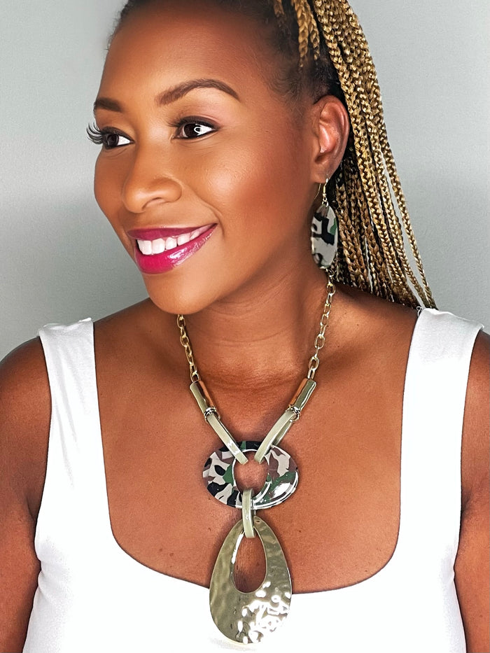 Camo Cutie- Camouflage Fashion Necklace Set